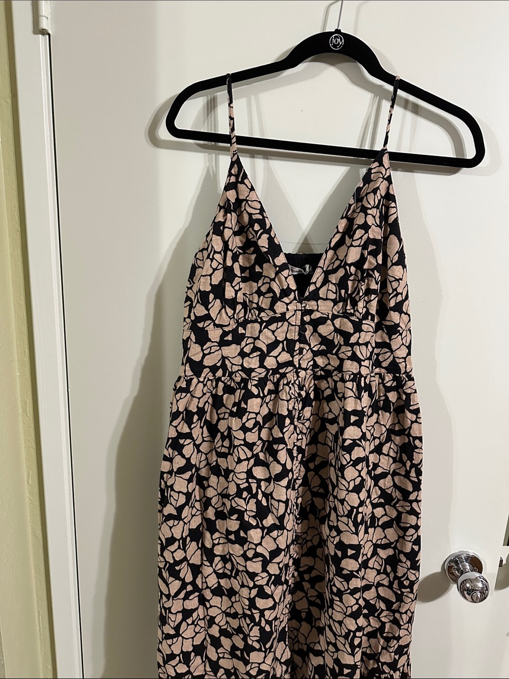 Abercrombie & Fitch Black and Blush Floral Maxi Dress